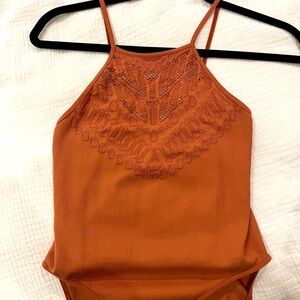 Free people burnt orange bodysuit